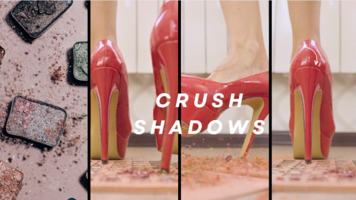 Crush foundation and eye shadow with red high heels