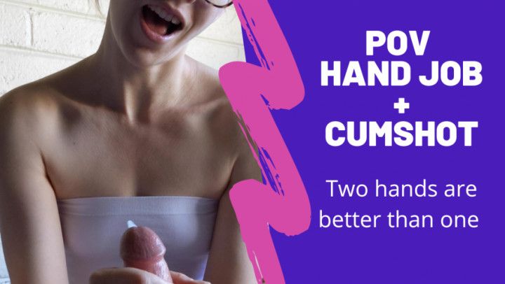 POV hand job with cumshot