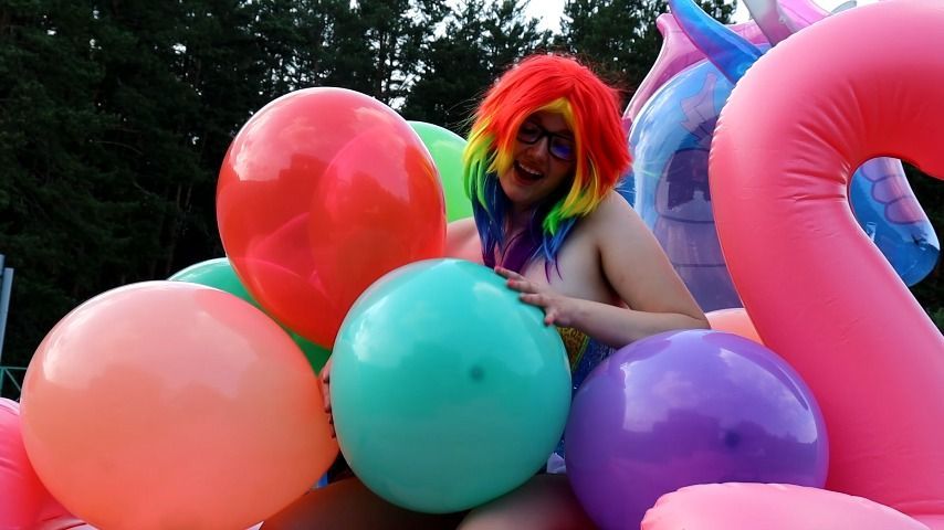 Bunch of balloons on open air