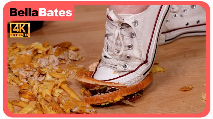 Converse Sneakers And Burger Meal Crush