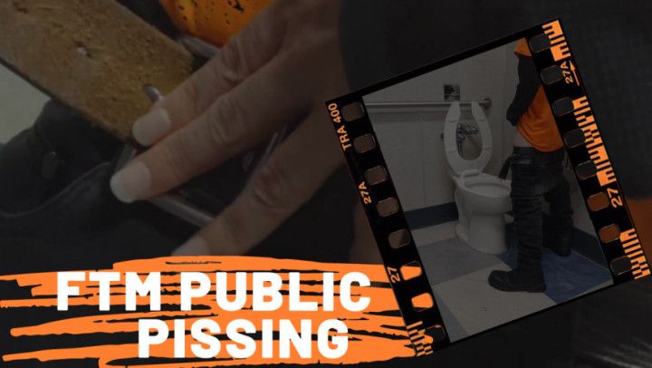 FtM Pissing In Public Bathroom