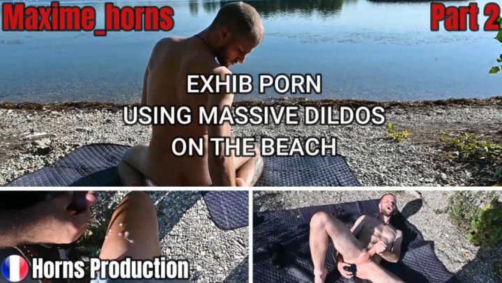 Using massive dildos on the beach