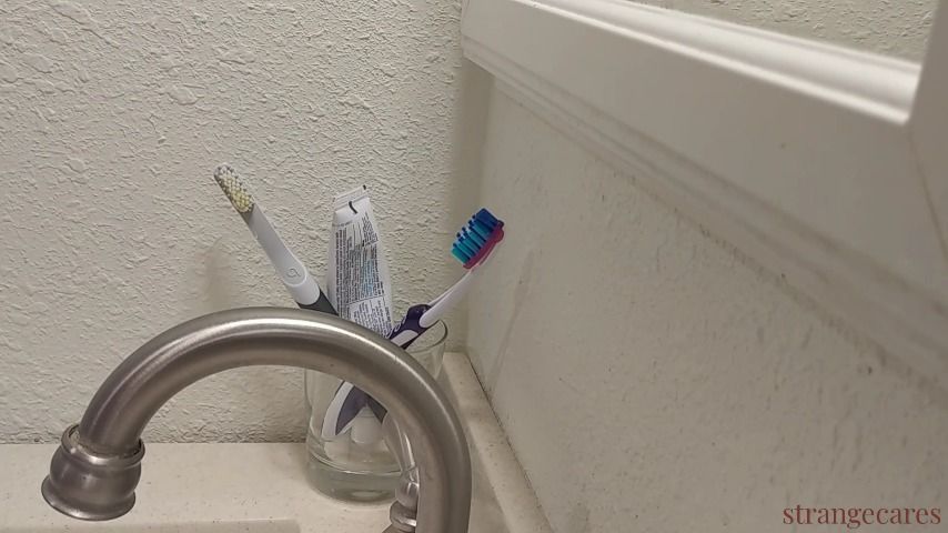 borrowed toothbrush peehole wank