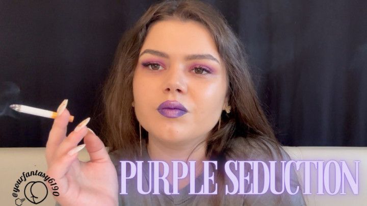 Purple Smoke Seduction: Close-Up Vaping &amp; Smoking