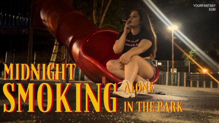 Alone In The Park At Midnight Smoking