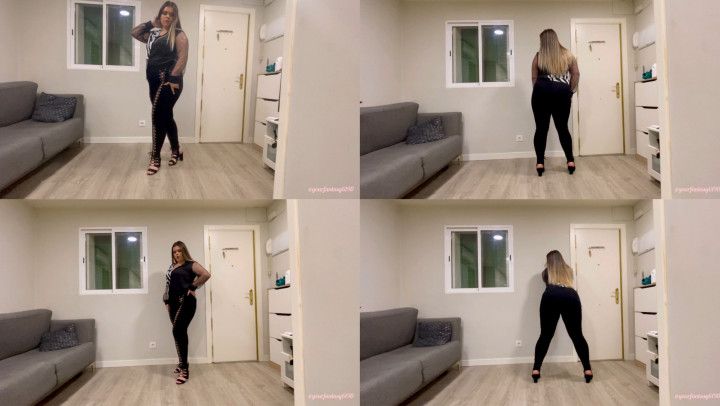 Farting in sexy black jeans and heels