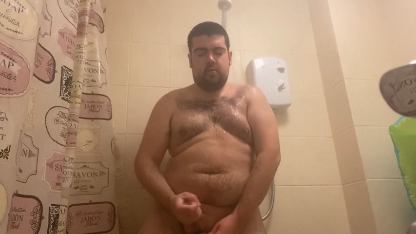 Chubby bear Showering