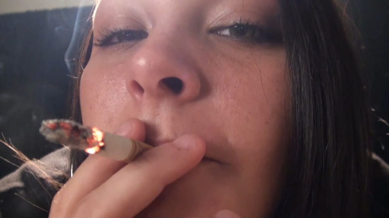 Angel face Bianka smoking up close and personal with you