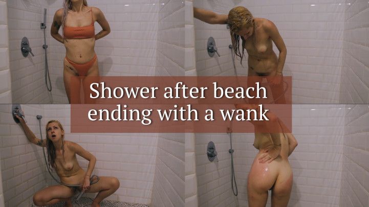 Shower after beach ending with a wank