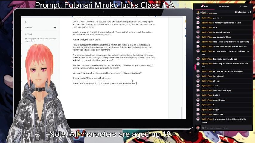 Erotic fanfiction writing stream #1