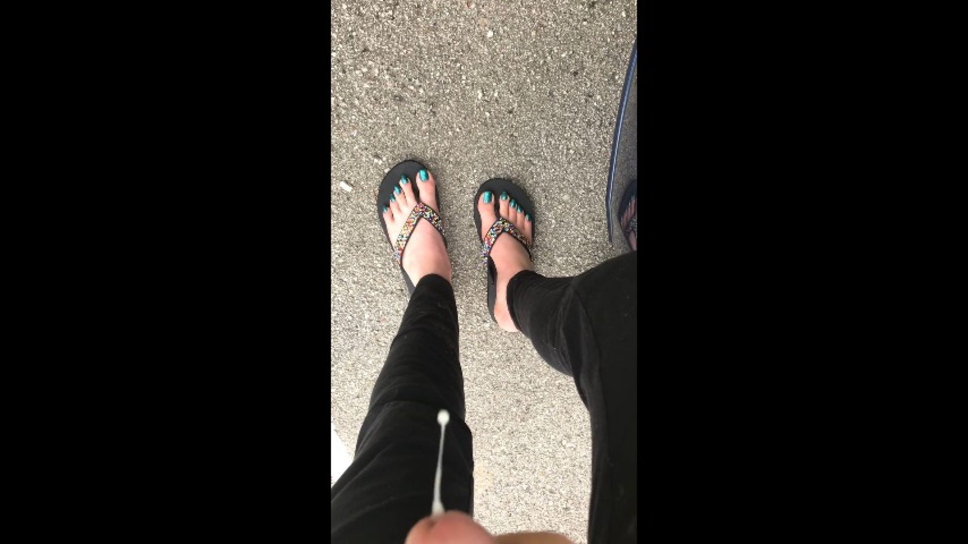 Public Cum on Metallic Toes