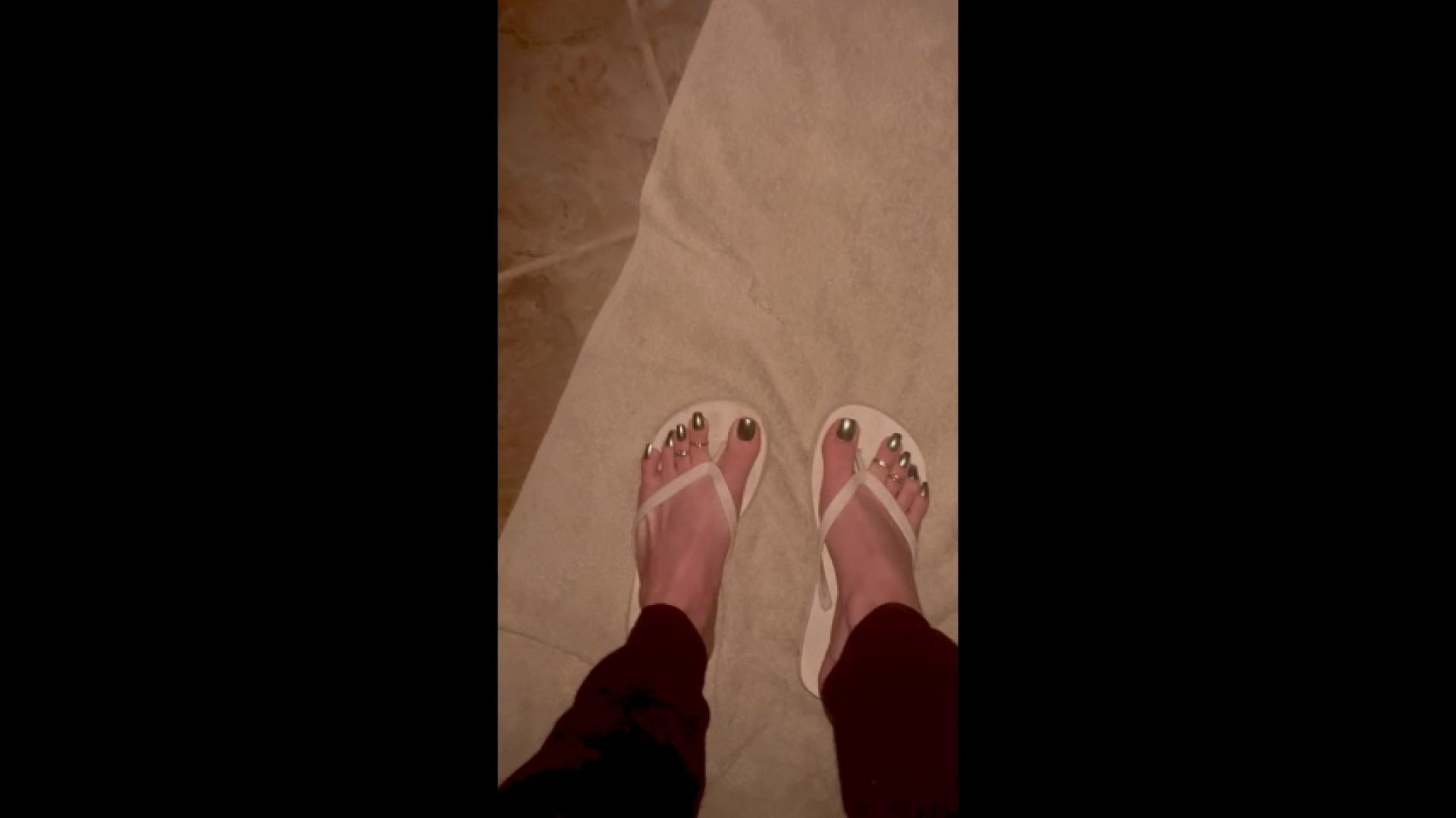 Cum on Oiled Silver Toes