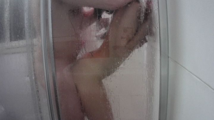 In the shower taking my husband cock on throat pussy and ass