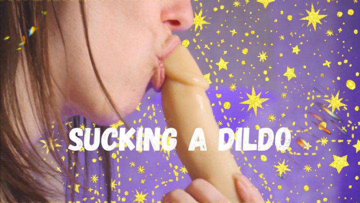 sucking a dildo