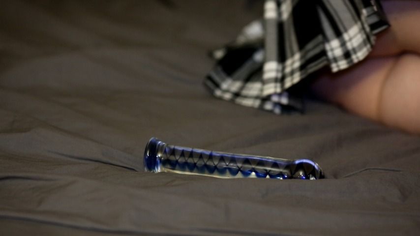 Anal glass toy close up