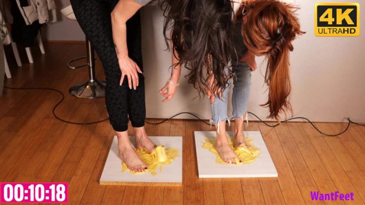 2 Women Barefoot Stuck