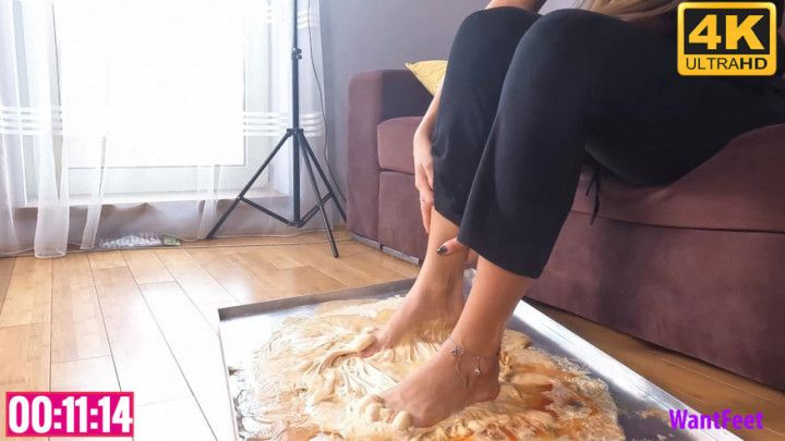 Bare Feet Stuck in Glue 4K