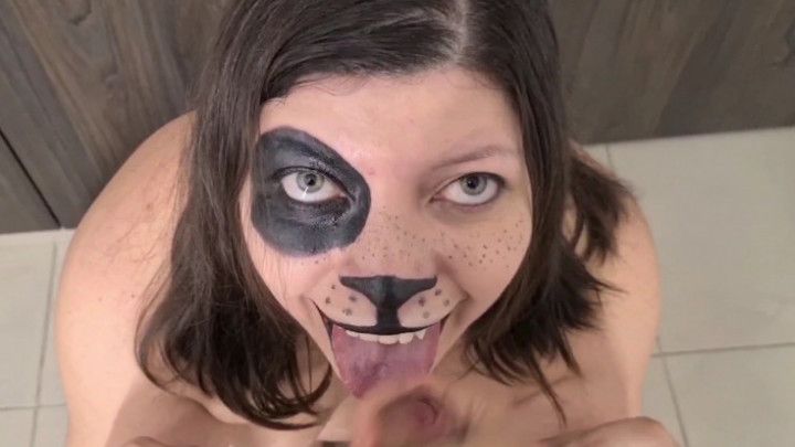 Makeup cum on face