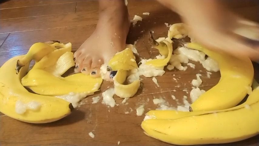 trampling on bananas barefoot