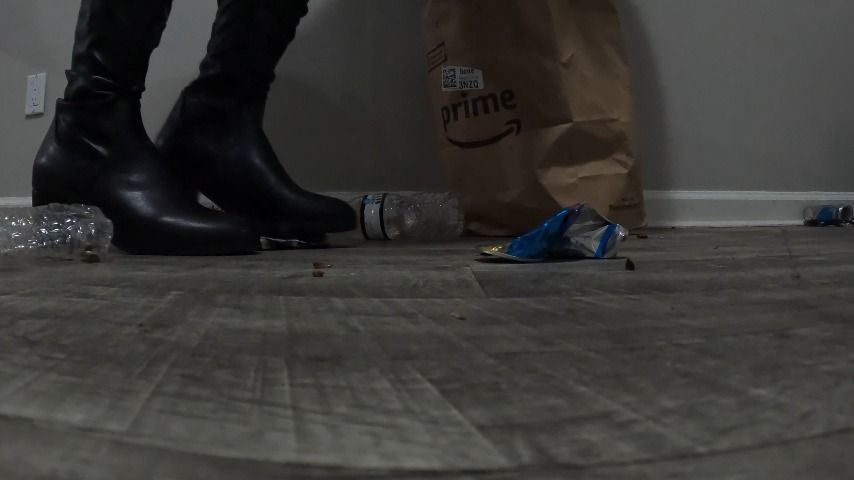 FOOT Dominating BOTTLES AND CANS