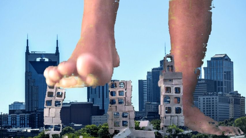 Giantess Attacks Tiny City