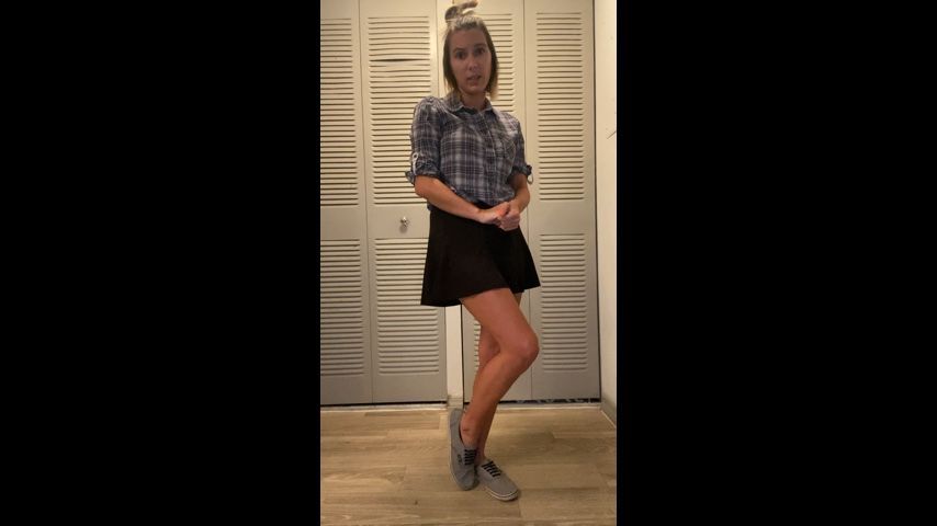 Embarrassed School Girl- strip &amp; pee