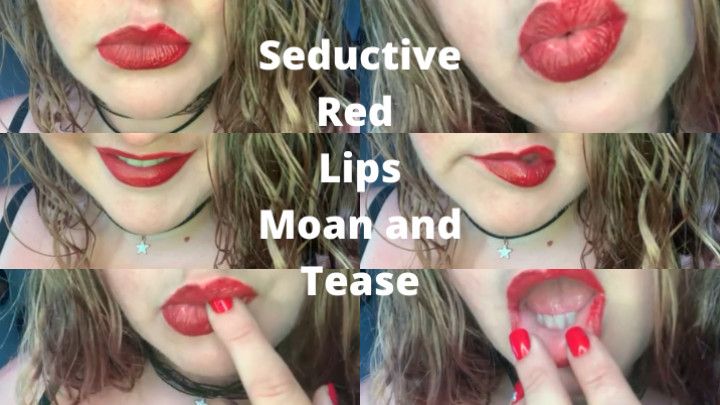 Seductive Red Lips Moan Tease and Smooch