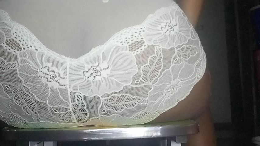 Teasing daddy in a see through pantie