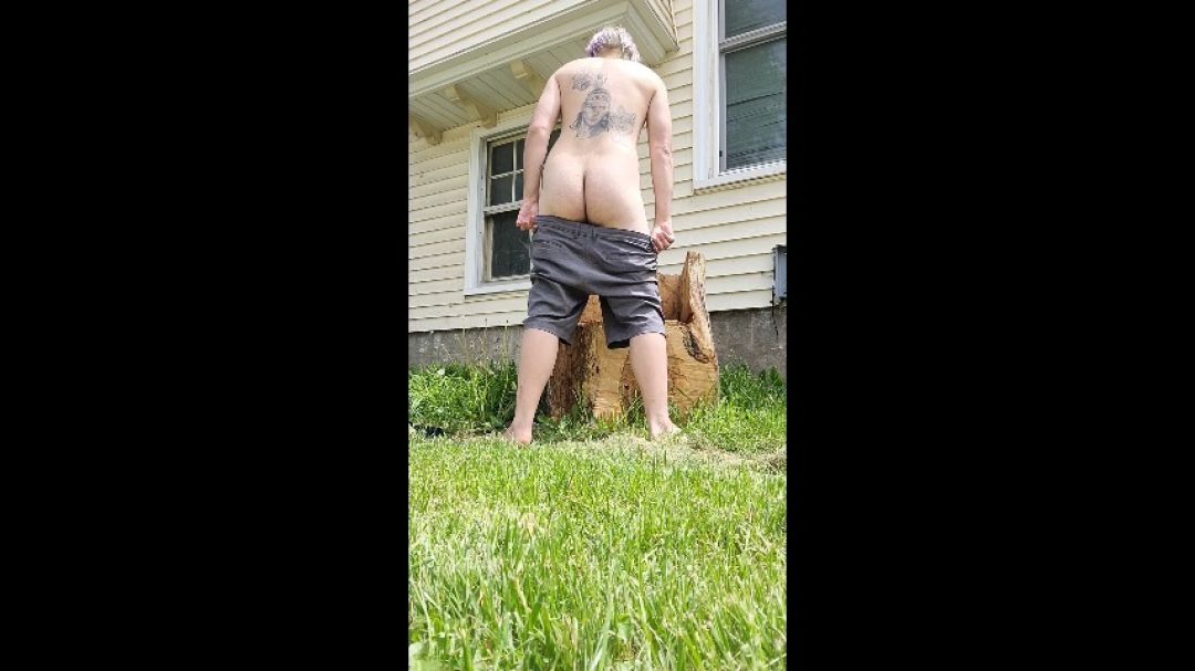 Stripping in the yard