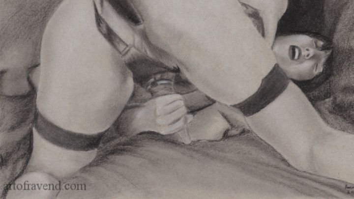 Anal Masturbation-Charcoal Drawing