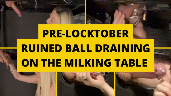 Pre-locktober ruined ball draining on the milking table