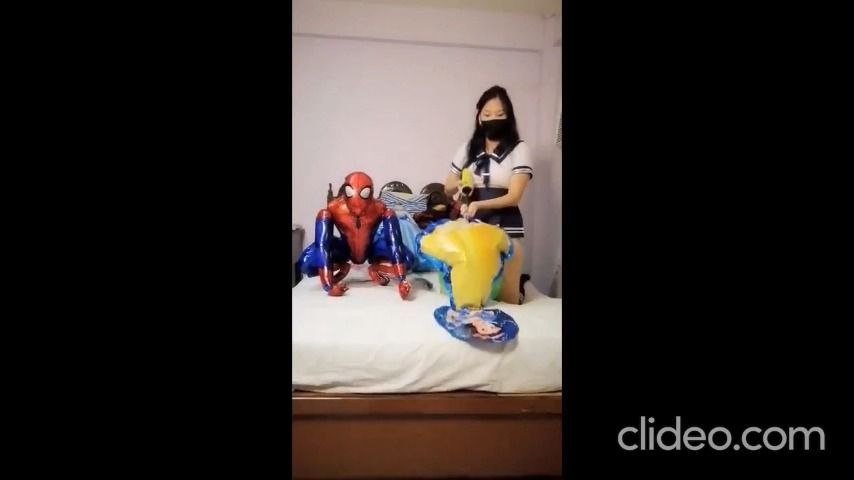 Riding Ironman Spiderman Disney balloons