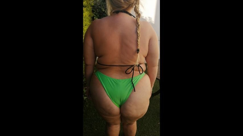 BBW back ,feet thighs, ASS,Green bikini