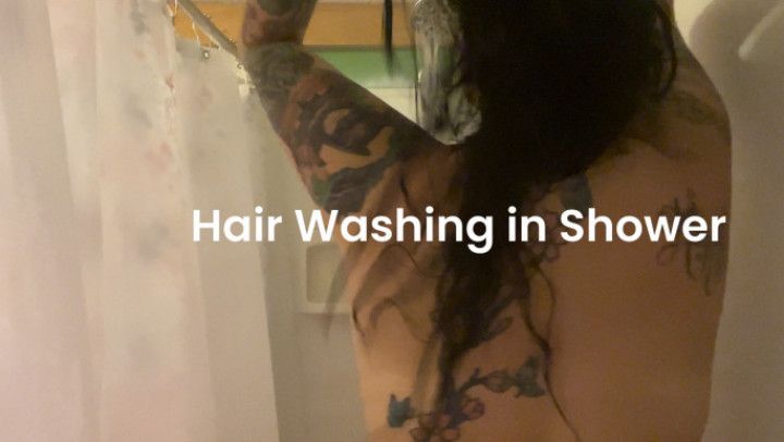 Hair washing in Shower