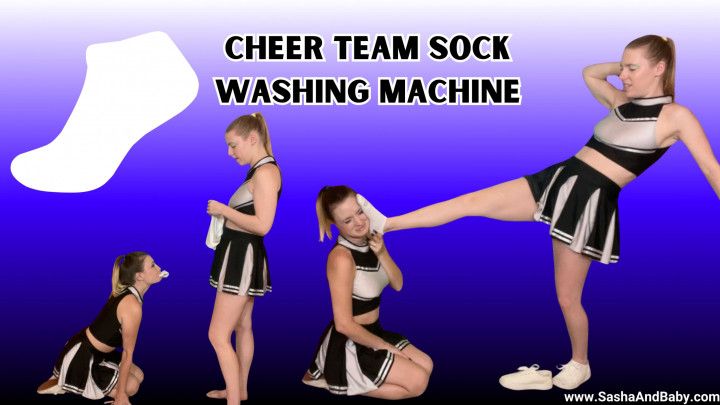 Cheerleader Uses Mouth to Wash Dirty Socks