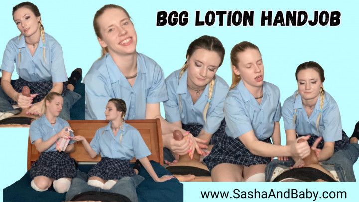 BGG Lotion Hand Job from Two Inexperienced Schoolgirls