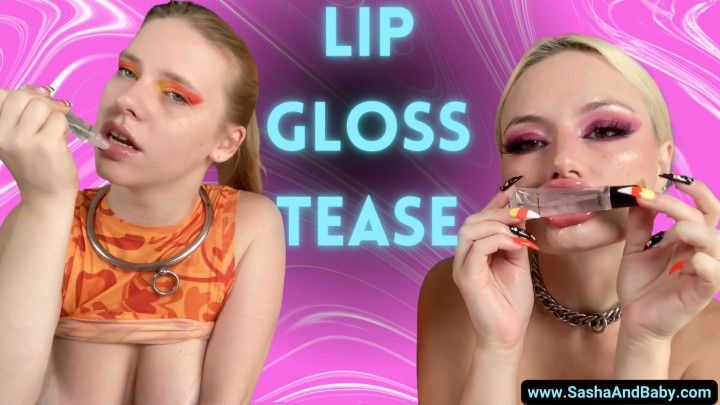 Lip Fetish- Lip Gloss Tease To Make You Cum On Our Lips