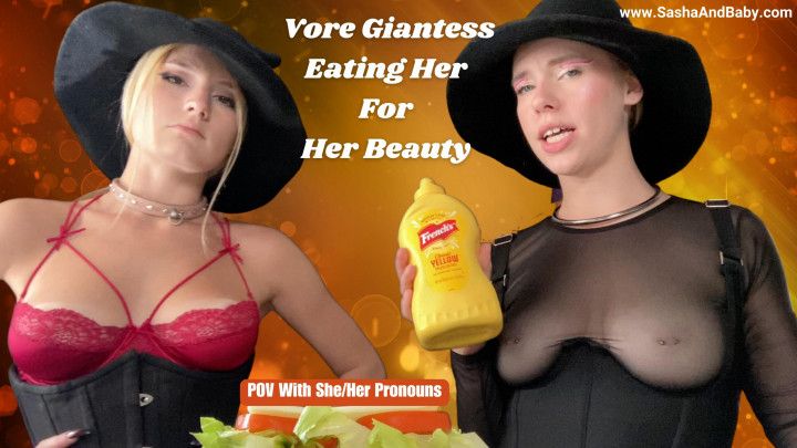 Vore Giantess- Eating A Tiny For Her Beauty POV