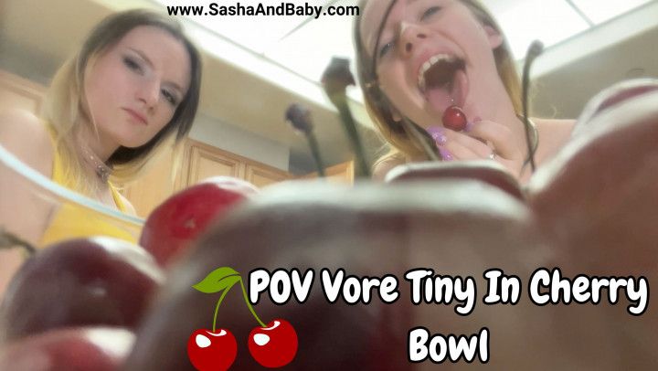 POV Vore - Eating Tiny Man In Cherry Bowl