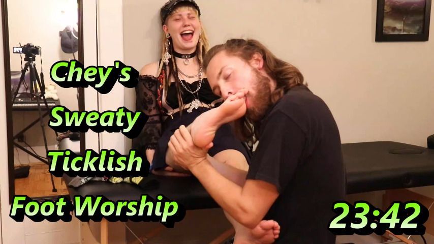 Sweaty Ticklish Foot Worship - Chey