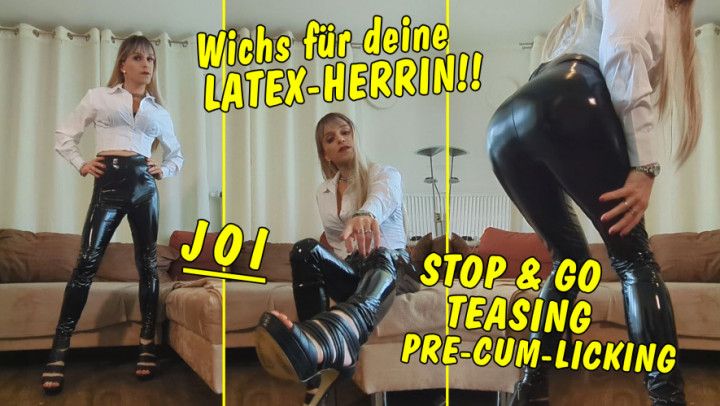 Stop &amp; Go JOI by tranny latex mistress! GERMAN DEUTSCH