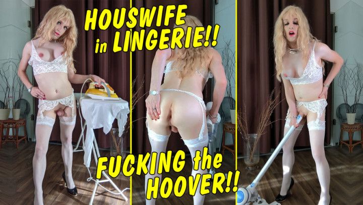 Tranny Housewife fucking the Hoover