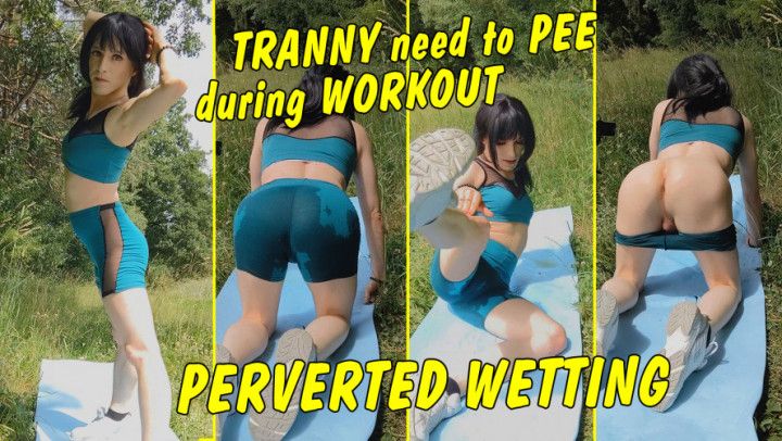Tranny Wetting - pee during workout