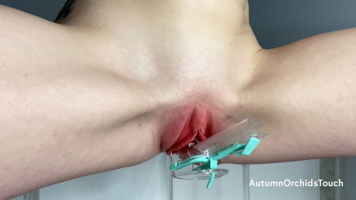 Medical fetish speculum play with cervix