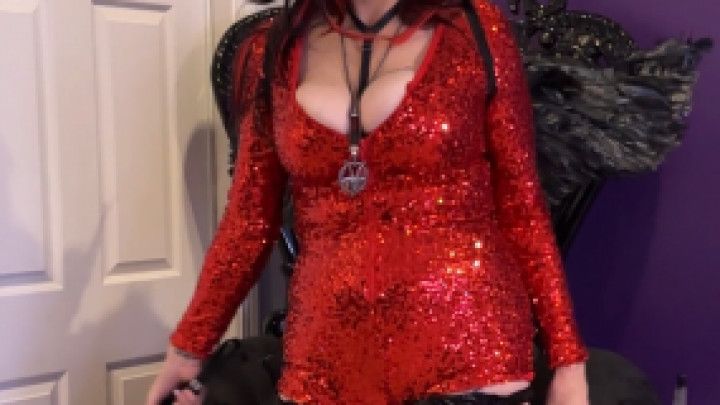 Fetish wear: sequin Devil costume