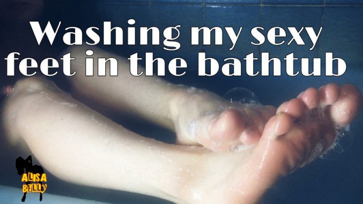 Washing my sexy feet in the bathtub