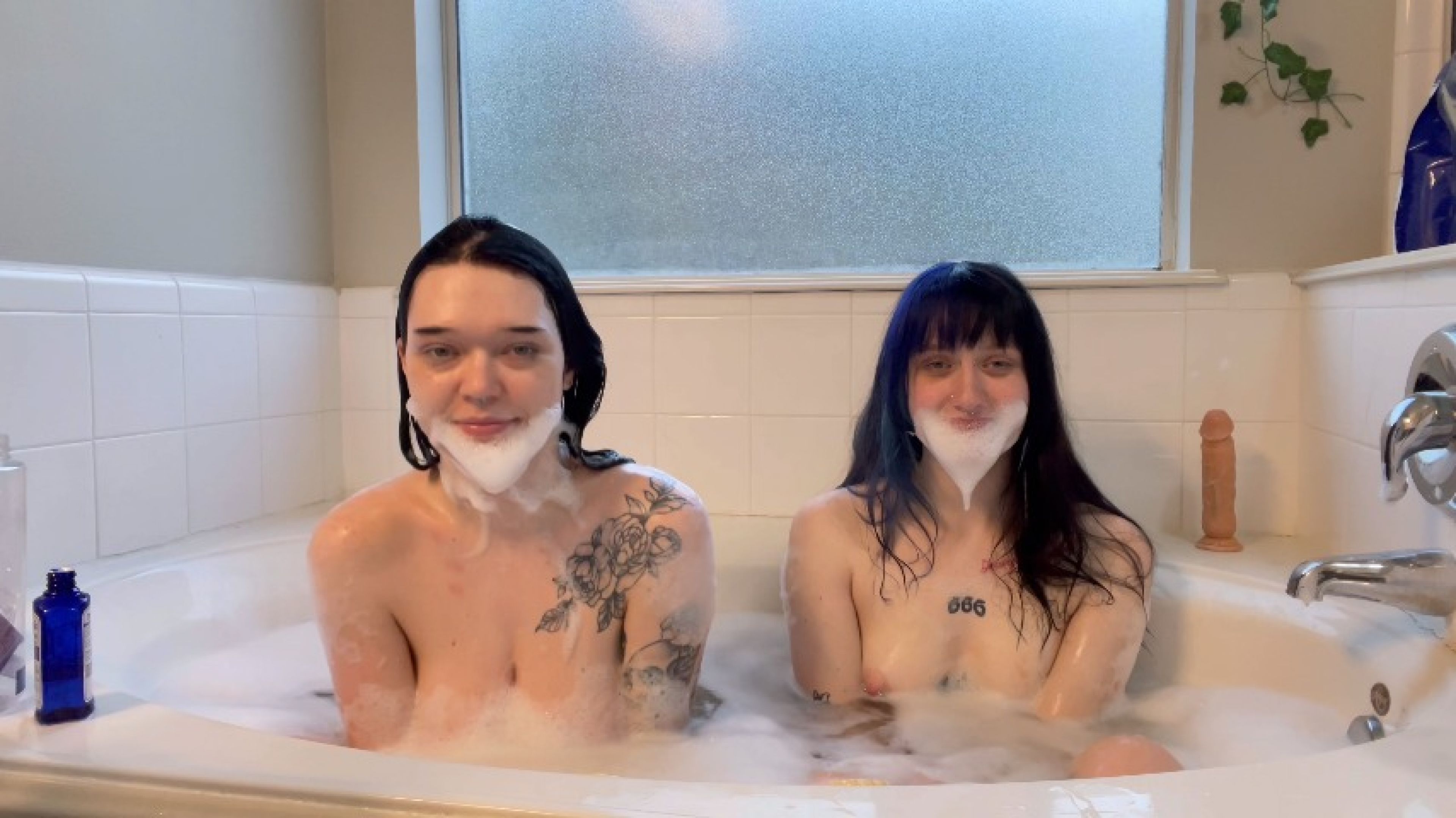 2 girls in one bubble bath...whatever shall happen