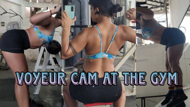 Brazilian Goddess at the gym - Voyeur cam muscles worship