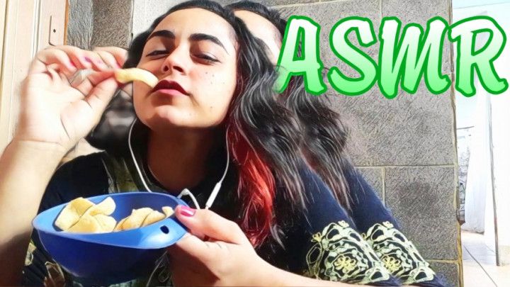 ASMR chewing something crunchy