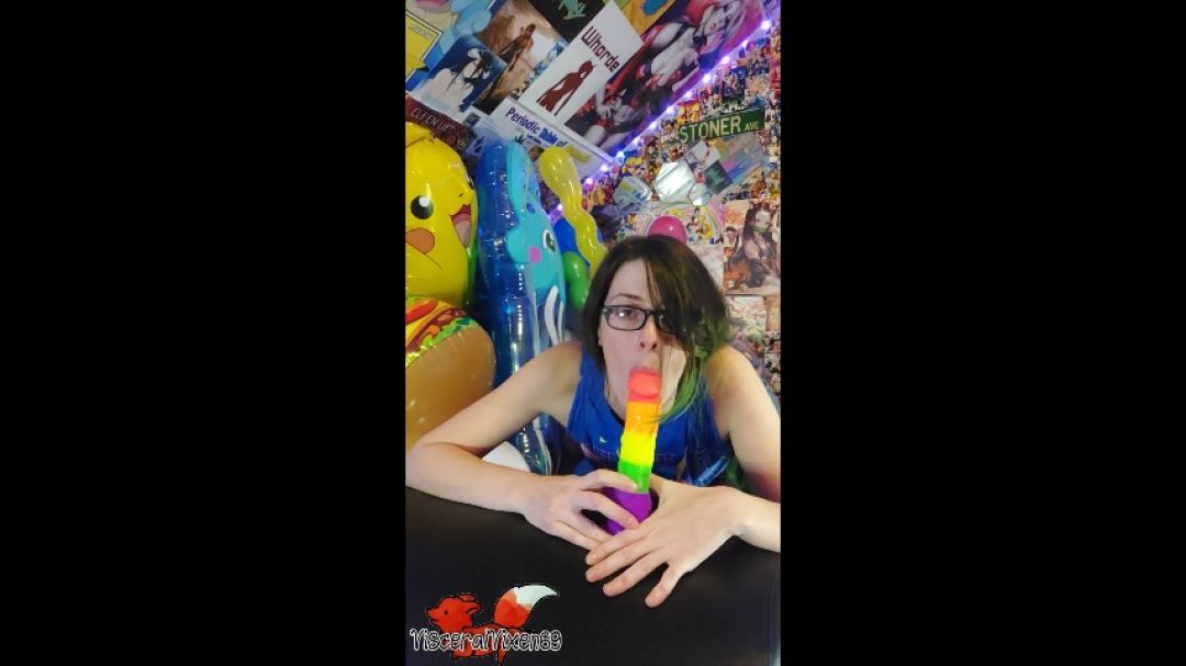 Rainbow Dildo BJ